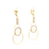 These 2-inch drop earrings feature interlocking circles and a sparkling sequence of zirconia stones at the top. Made with 14k gold-filled leverbacks, they exude versatile elegance and shine brilliantly.